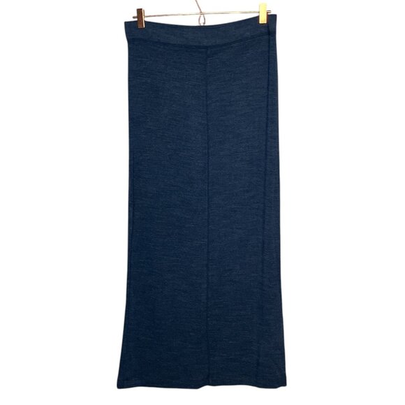 Lou‎ & Grey by LOFT Medium M Blue Heathered French Terry Knit Stretch Maxi Skirt - Picture 2 of 4